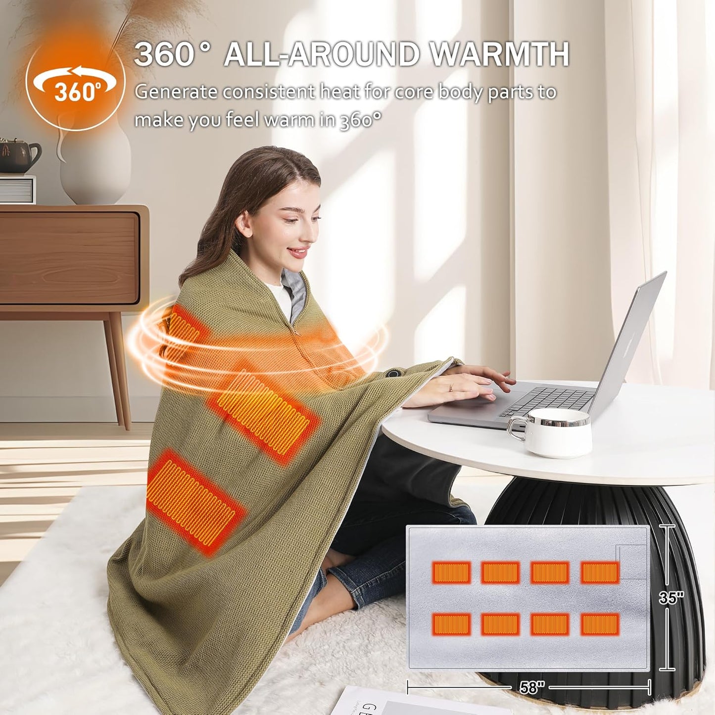 🎄 Special Holiday Offer: 45% OFF: 🎅Best Winter Gifts 🔥Portable Heated Shawl