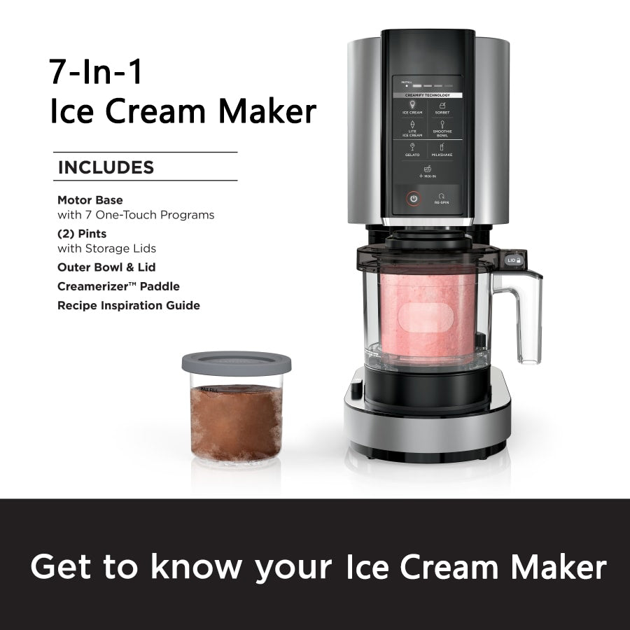 7-in-1 Ice Cream Maker-Compact & Easy to Use,Ideal for Families